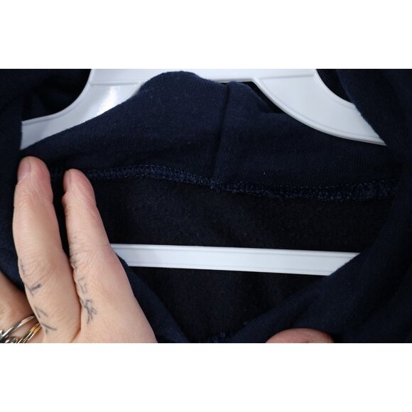 Vintage 90s Y2K Mens Large Distressed New York Yankees Baseball Hoodie Blue - Picture 10 of 14